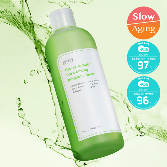 Ingredient Editor Green Tomato Pore Toner 350ml - K-Beauty skincare toner for pore refinement and hydration.