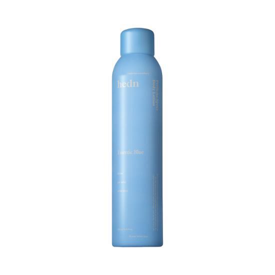 Alt text: Essentique Blue Hidden Perfume Spray Body Lotion for men, 250ml bottle, K-Beauty personal care product.