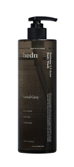 Alt text: Hidden Perfume 5.5 Acne Body Wash for Men in Gray, 500ml - K-Beauty Body Cleanser promoting clear skin.