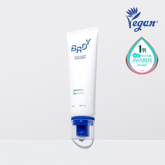 Blue hydrating sunscreen by Biready in a 50ml bottle, ideal for skincare and sun care, representing K-Beauty trends.