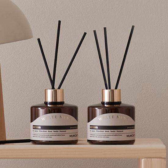 Set of 2 Mumchit Biotox Diffusers (200ml) with a selection of 80ml car diffusers in various fragrances, showcasing K-Beauty personal care.