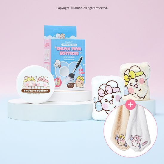 Shuyatoya Brush & Puff Cleanser with Limited Edition Hand Towel - Essential beauty tool for effective makeup cleaning in K-Beauty style.