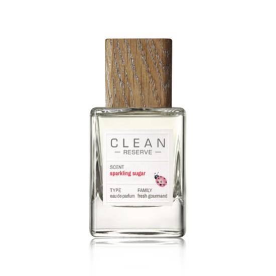 Clean Reserve Sparkling Sugar EDP 50ml Limited Edition fragrance bottle, showcasing a sleek design, perfect for personal care and beauty enthusiasts.