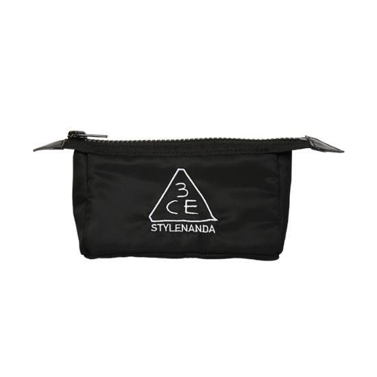3CE Black Mini Pouch in black, a stylish accessory for beauty tools, perfect for K-Beauty enthusiasts.