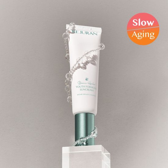 Rejuran Biome Healer Youth Formula Sunscreen 50ml bottle, a premium K-Beauty skincare product designed for sun protection and skin rejuvenation.