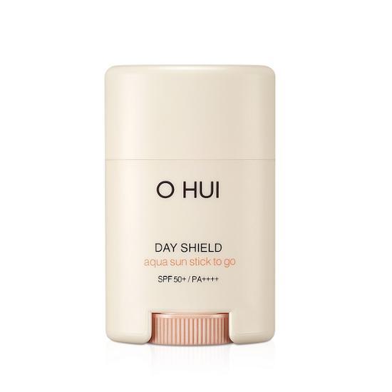 O Hui Day Shield Aqua Sunscreen Stick To Go 14g - K-Beauty skincare product for sun protection, ideal for on-the-go application.