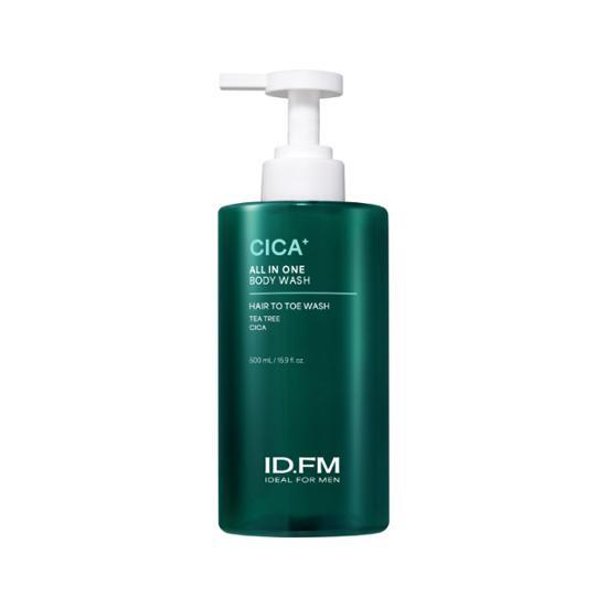500ml Ideal for Men Cica Plus All-in-One Body Wash for men, featuring K-Beauty formula for effective cleansing and skincare.