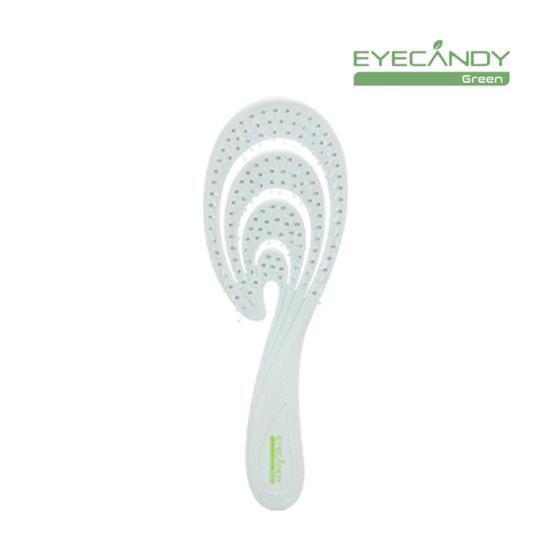 Alt text: iCandy Eco-Friendly Detangling Brush in Coral Blue, a stylish and sustainable beauty tool for effortless hair care.