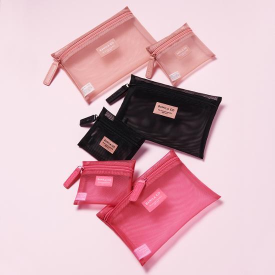 Banila Co. Mesh Pouch Set (Pink/Magenta/Black) 3 colors