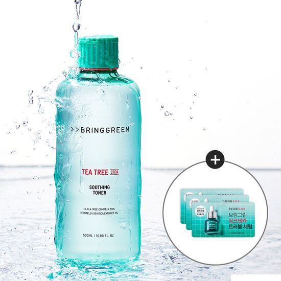 Bring Green Tea Tree Cica Soothing Toner 500mL - Special Edition, a K-Beauty skincare product designed for soothing and refreshing the skin.