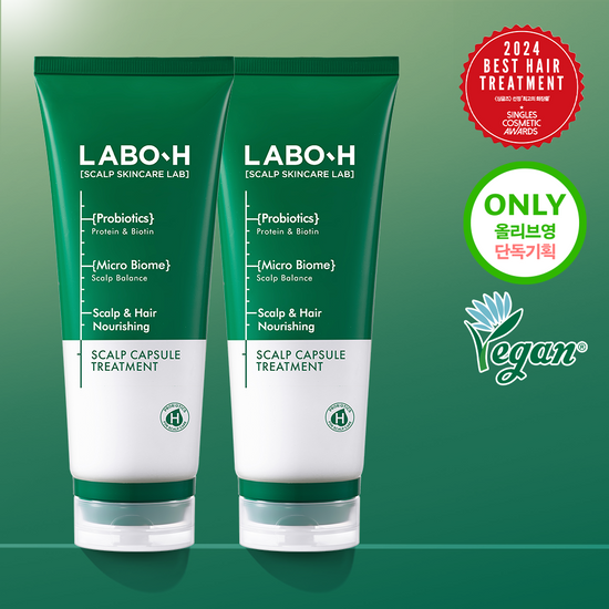 Rabo H Scalp Strengthening Capsule Treatment for Hair Loss Relief 200ML, exclusive double package featuring K-Beauty hair care solution for effective scalp treatment.