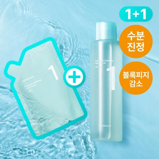 Numberz In No. 1 Soothing Clear Toner 300ml refill plan with an additional 300ml bonus, showcasing its sleek packaging, perfect for K-Beauty skincare enthusiasts.