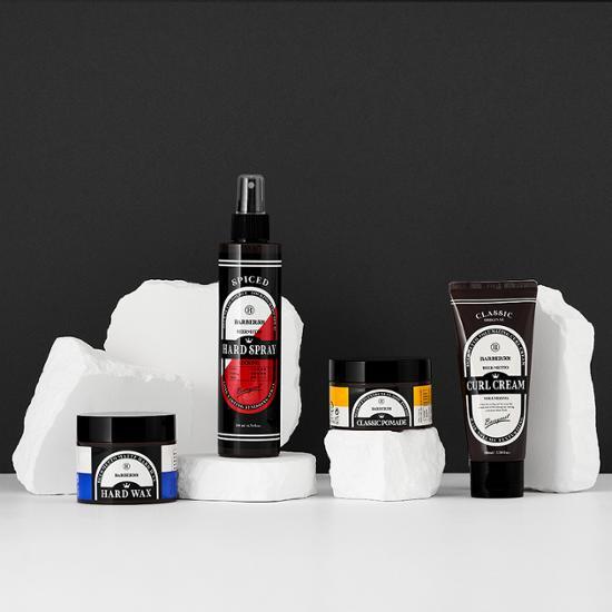 Alt text: Barber 501 Beermato Pomade for men's beauty - versatile hair styling product available in various formulations.