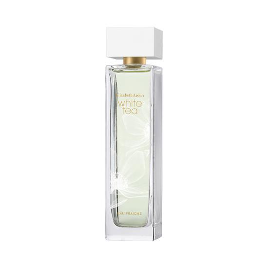 Elizabeth Arden White Tea Eau de Toilette 100ml bottle showcasing a sleek design, symbolizing freshness and elegance in fragrance.