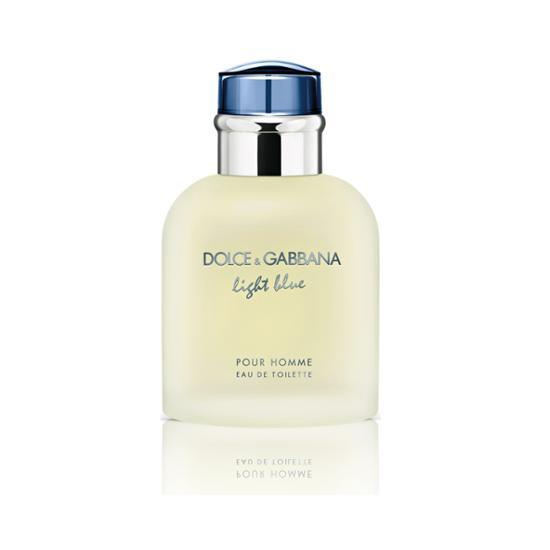 75ml bottle of Dolce & Gabbana Light Blue Pour Homme EDT for men, showcasing a stylish design in a blue and silver color scheme, representing luxury and sophistication in men's fragrance.