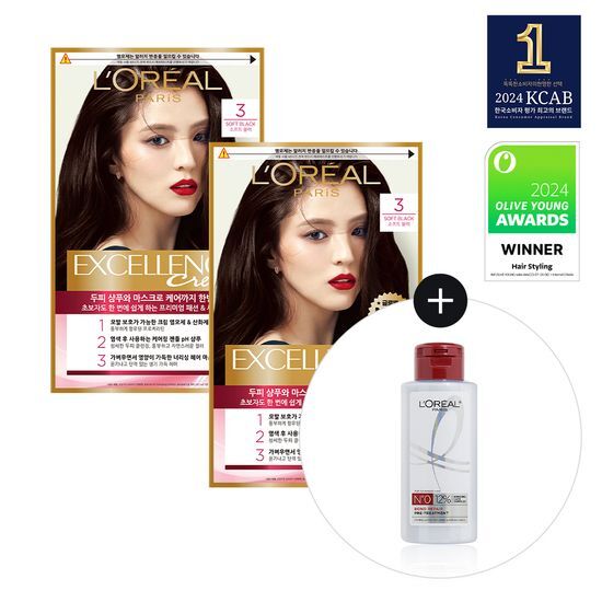 L'Oréal Paris NEW Excellence Cream Double Set, choose 1 (Soft Black/Gold Brown)
