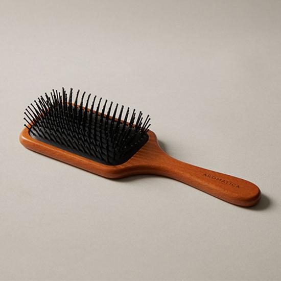 Large Aromatica Wooden Scalp Brush for K-Beauty, designed for effective hair care and relaxation.
