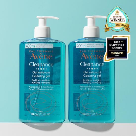 Avene Cleanance Cleansing Gel 400ml Double Pack *Oil Control *Mild Acid Cleanser