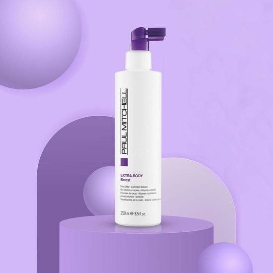 Paul Mitchell Extra Body Hair Spray 250ml for men, a styling product designed to enhance volume and hold, featuring a sleek packaging design.