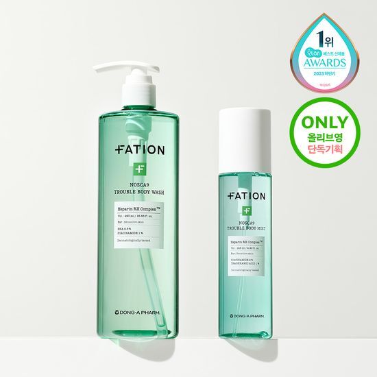 Partyon Noskanine Trouble Body Wash 490ml Special Edition set featuring a 490ml body wash and a 40ml travel-sized body wash, perfect for K-Beauty enthusiasts.