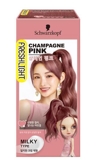 Fresh Light Champagne Pink hair color product from K-Beauty, showcasing vibrant shades for hair care and styling.