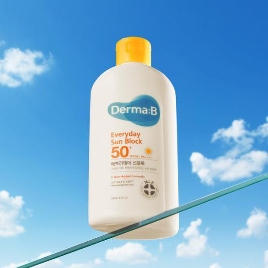 Derma B Everyday Sunblock 200ml - K-Beauty skincare product offering sun protection, ideal for daily use.