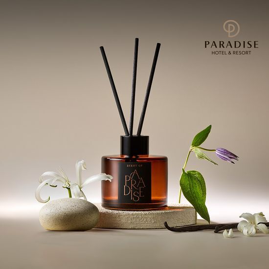 100ml Scent of Paradise Signature Fragrance Diffuser showcasing elegant packaging, perfect for enhancing your space with a delightful aroma.
