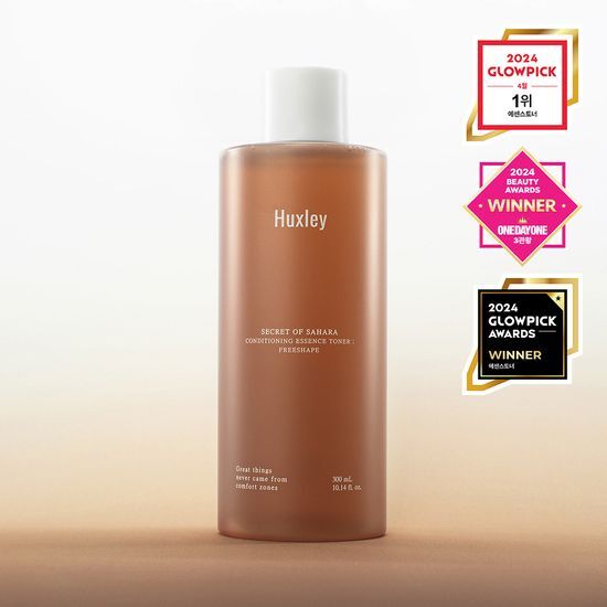 300ml Huxley Conditioning Essence Toner, a K-Beauty skincare essential in a sleek bottle, perfect for enhancing skin hydration and radiance.