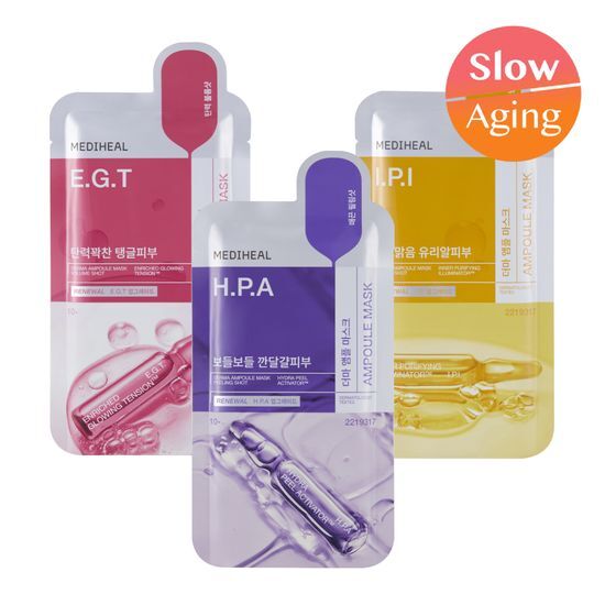 Alt text: Mediheal Derma Ampoule Mask - EGT variant, a single sheet skincare mask from the K-Beauty collection, designed for hydration and skin rejuvenation.