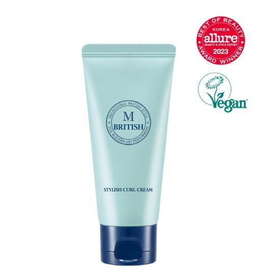 British M Stylish Curl Cream 50ml for men's beauty, ideal for styling and enhancing curls, featuring K-Beauty formula.