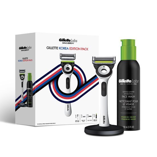 Gillette Labs Deep Cleansing Bar White Korea Edition (Handle + 1 Blade + Face Wash + Stand)