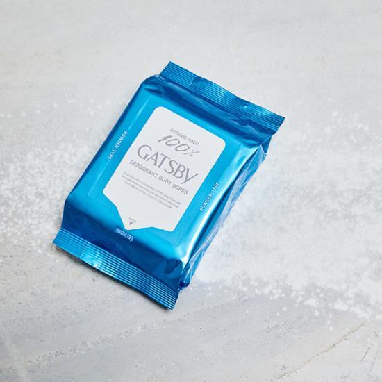 30 sheets of Gatsby Deodorant Shower Wipes in Cool Citrus scent, designed for men's beauty and body cleansing.
