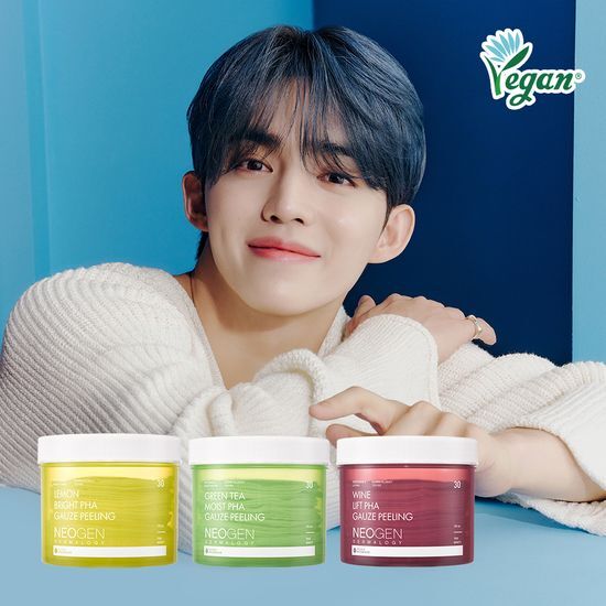 Neogen PHA Gauze Peeling Pad in Green Tea variant, a skincare product designed for gentle exfoliation and moisture infusion, part of K-Beauty collection.