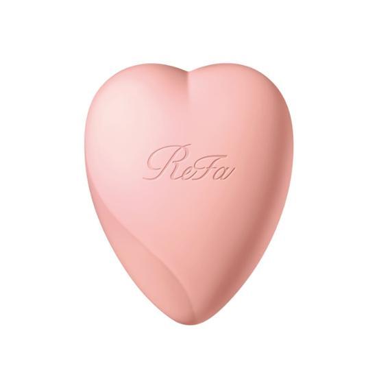 Alt text: ReFa Heart Brush for Scalp Mat in Rose, a beauty tool designed for hair care, enhancing scalp health and promoting relaxation.