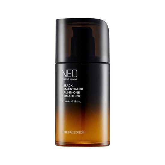 Alt text: The Face Shop Neo Classic Homme Black Essential All-in-One Treatment 110ml - K-Beauty skincare moisturizer for men.