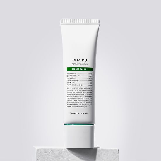 Dimar3 DX Cita Duo Aqua Sun Serum 50ml - Hydrating K-Beauty sun care skincare product for healthy skin protection.