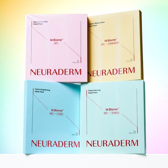 Alt text: Medytox Neuraderm Clinic Mask Pack featuring 5 sheets of Hydro Brightening Mask in Whitening/Glow variant, perfect for K-Beauty skincare routines.
