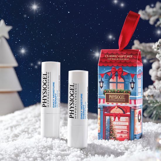 Physiogel DMT Mild Lip Balm double pack (4.2g each) for soft, moisturized lips - K-Beauty body care product.