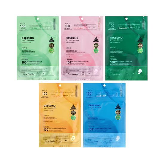 VT Color Riddle Shot 2-Step Hydrogel Mask featuring Retinol and Collagen for skincare, K-Beauty product in elegant packaging.