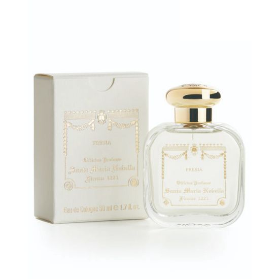 Santa Maria Novella Freesia Eau de Cologne available in 50ml and 100ml, showcasing a delicate floral fragrance in an elegant bottle.