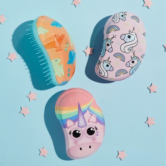 Pink Unicorn Tangle Teezer Original Mini for Kids - a vibrant and playful hair tool designed for easy detangling.