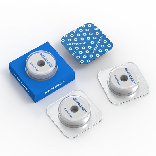 Two-pack of Dproject Scented Donuts in Lemon Verbena scent, ideal for men's beauty and personal care.