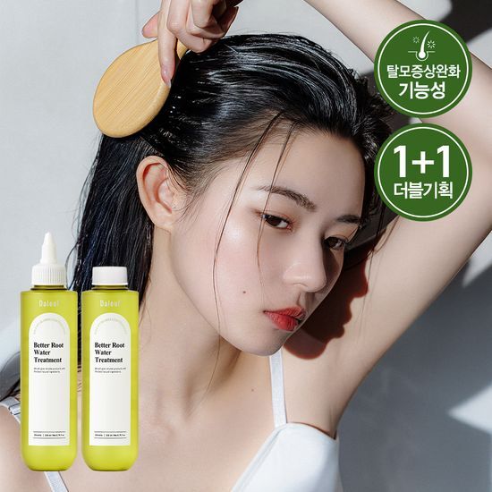 Double pack of Dahlif Chlorella Better Root Water Treatment 200ml for nourishing hair care, featuring K-Beauty ingredients for effective treatments and masks.
