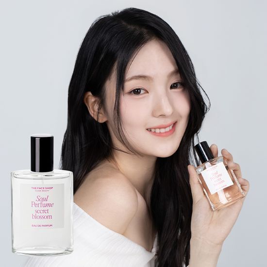 Alt text: The Face Shop Soul Secret Blossom EDP 30ml - K-Beauty fragrance in an elegant bottle, perfect for personal care and cosmetics.