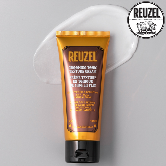 Alt text: Riuzel Grooming Tonic Texture Cream for men's beauty, 3.38oz/100ml, perfect curl cream for styling, featured in K-Beauty products.