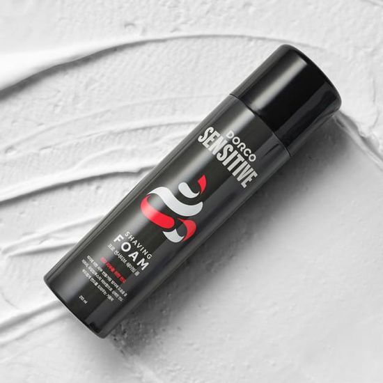 210ml Dorco Pro Sensitive Shaving Foam for men, designed for smooth shaving and sensitive skin, part of K-Beauty collection.
