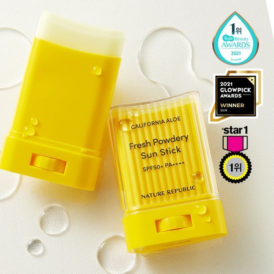 Nature Republic California Aloe Soothing Sun Stick SPF50+ PA++++ 24g, a K-Beauty skincare product for sun protection.
