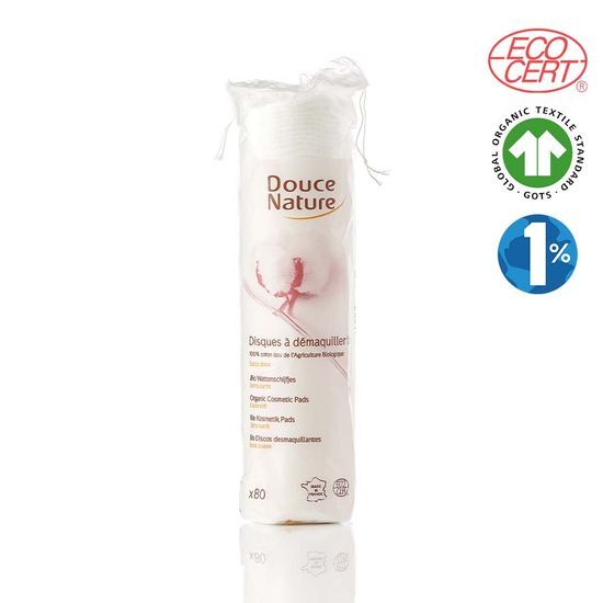 DUSNAUTUR Organic Cotton 100% Round Cotton Pads 80 Sheets