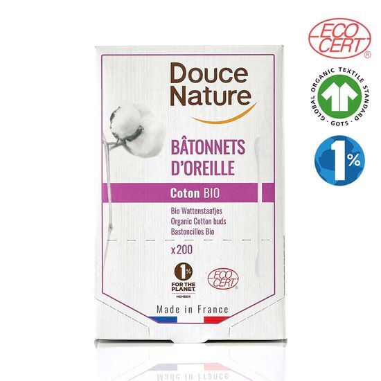 DUSNAUTUR Organic 100% Cotton Swabs, 200 pcs