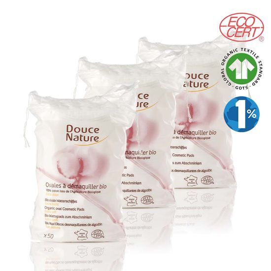 DUSNAUTUR Organic Cotton 100% Cleansing Pads 50 sheets x3 packs